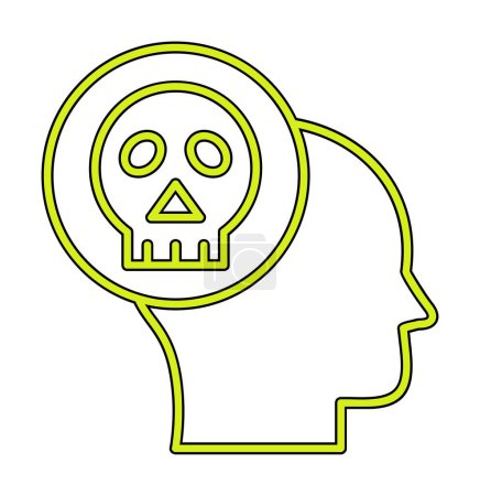 Ilustración de Cabeza humana con icono de cráneo, ilustración vectorial - Imagen libre de derechos