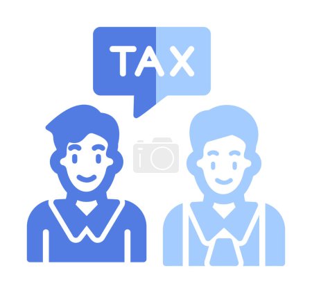 Téléchargez les photos : Deux personnes avec taxe sur les mots dans la bulle vocale, concept de négociation, illustration vectorielle - en image libre de droit