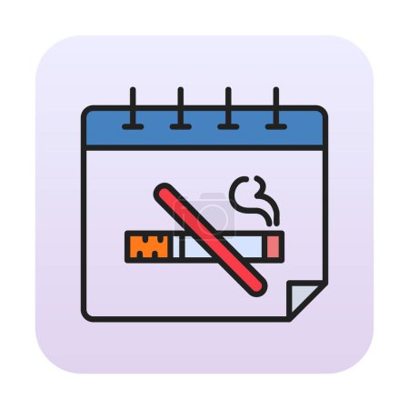 Illustration for No Tobacco Day vector illustration, no smoking color line icon - Royalty Free Image