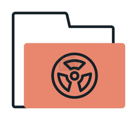 Ilustración de Carpeta con icono web de signo radiactivo, ilustración vectorial - Imagen libre de derechos