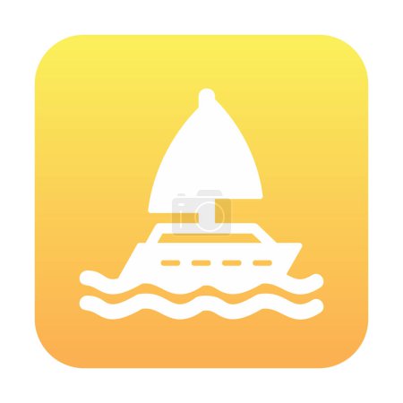 Illustration for Yacht icon vector illustration - Royalty Free Image