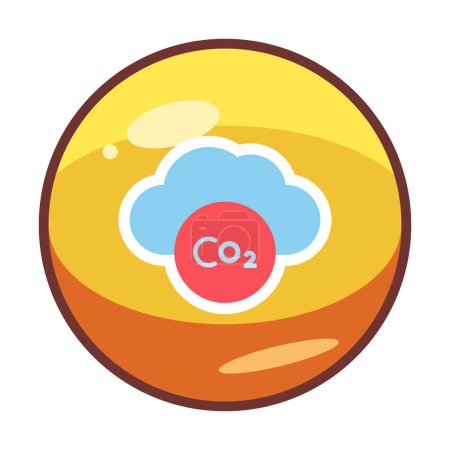 cloud with co 2 emissions icon  vector illustration  design
