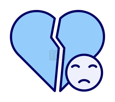 Ilustración de Corazón roto e icono triste ilustración - Imagen libre de derechos