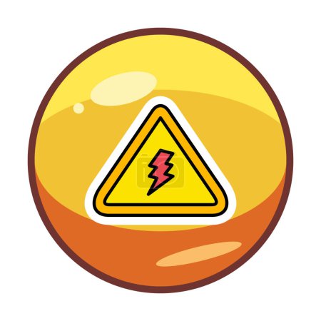 Señal de peligro eléctrico con icono del planeta
