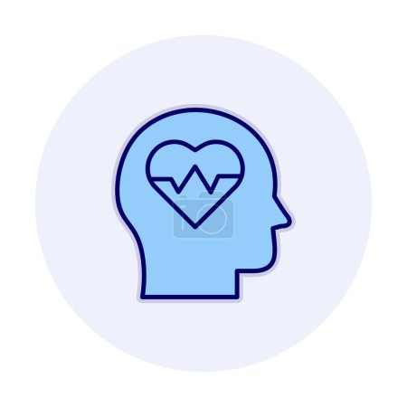 Illustration for Head silhouette with heart icon, vector illustration simple design - Royalty Free Image