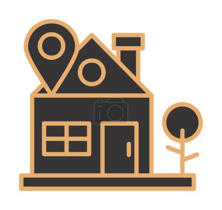 Illustration for Home Location icon, vector illustration - Royalty Free Image