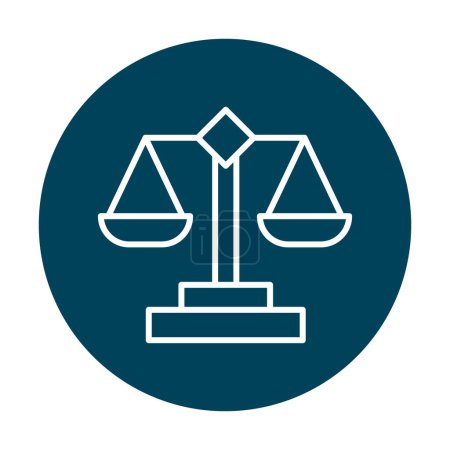 Téléchargez les illustrations : Justice échelle icône vectoriel illustration - en licence libre de droit