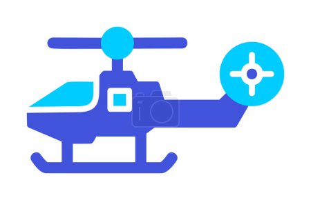 Téléchargez les illustrations : Un hélicoptère de chasse militaire. icône web illustration simple - en licence libre de droit