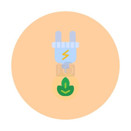 Illustration for Electric plug, Green Energy icon, outline illustration - Royalty Free Image