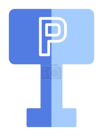 Ilustración de Icono de signo de estacionamiento. esquema ilustración de los iconos vectoriales de estacionamiento para la web - Imagen libre de derechos
