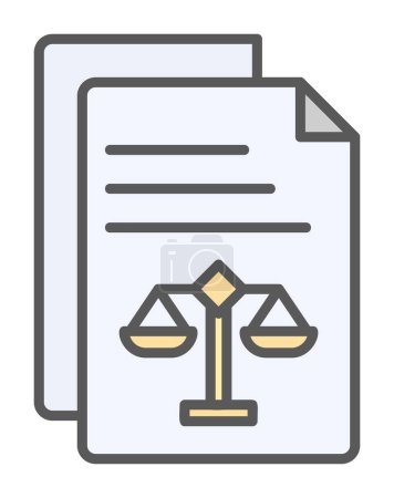 Illustration for Legal documents line icon. Justice scales sign. Judgement doc symbol. Vector illustration - Royalty Free Image