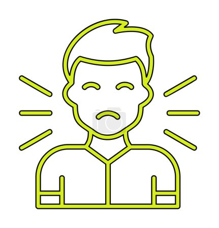 Illustration for Scared man flat icon, fear concept, vector illustration - Royalty Free Image