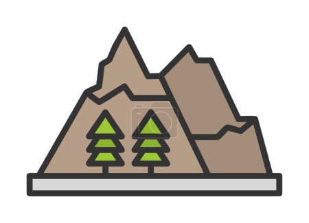 Ilustración de Icono de montañas en vector simple aislado - Imagen libre de derechos