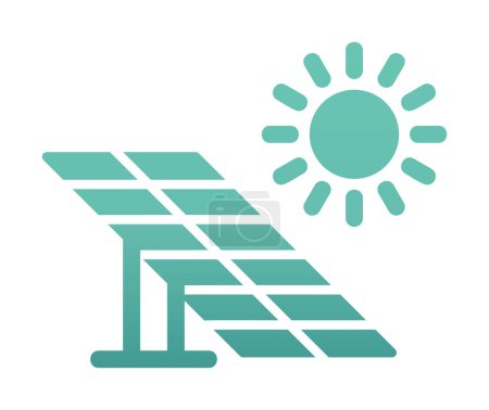 Téléchargez les illustrations : Illustration vectorielle d'icône de panneau solaire - en licence libre de droit