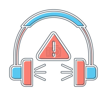 Téléchargez les illustrations : Illustration vectorielle de l'icône des écouteurs modernes. Concept de bruit élevé - en licence libre de droit