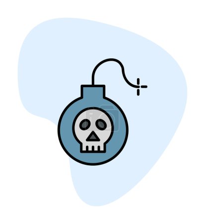 Bombensymbol mit Totenkopf-Vektor-Illustration