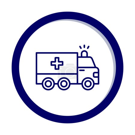 Téléchargez les illustrations : Illustration d'icône plate de vecteur d'ambulance - en licence libre de droit