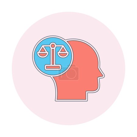 Illustration for Heard with scale of justice icon, law concept illustration - Royalty Free Image
