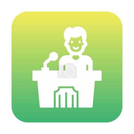 Illustration for Men giving speech at speech stand  icon, vector illustration - Royalty Free Image