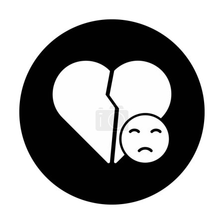 Téléchargez les illustrations : Cœur brisé et icône triste illustration - en licence libre de droit