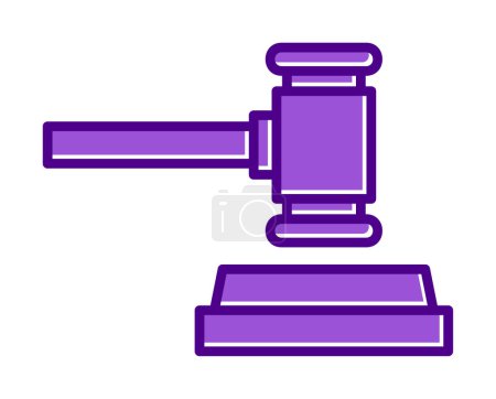 Illustration for Auction hammer icon. outline auction hammer vector icon color flat isolated - Royalty Free Image