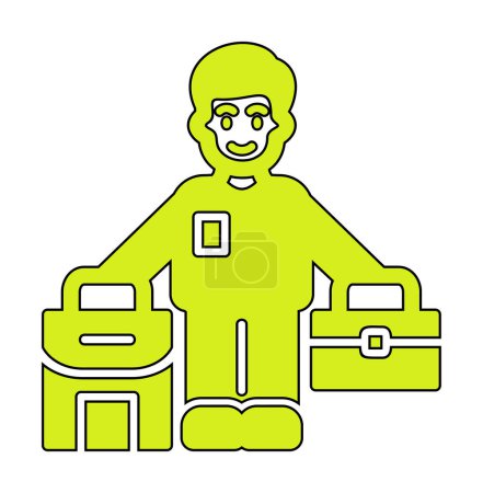 Ilustración de Hombre refugiado icono web, vector de ilustración - Imagen libre de derechos