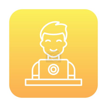 Téléchargez les illustrations : Flat Over Work icône de l'utilisateur illustration vectorielle - en licence libre de droit