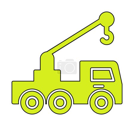 Illustration for Lifting Crane Truck icon vector illustration - Royalty Free Image