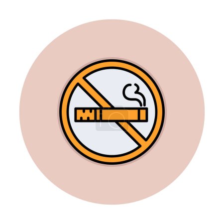 Illustration for No smoking sign line icon - Royalty Free Image