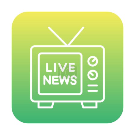 Ilustración de Simple icono de Live News, ilustración vectorial - Imagen libre de derechos