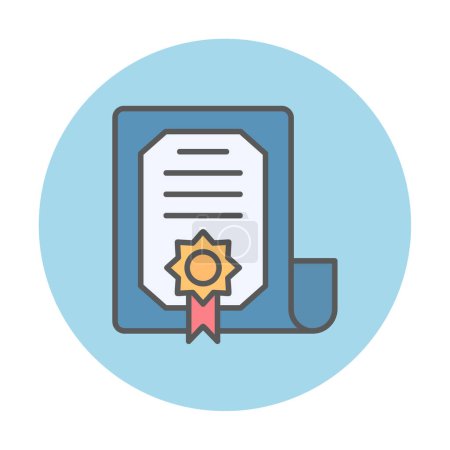 Illustration for Flat simple certificate icon vector illustration  design - Royalty Free Image