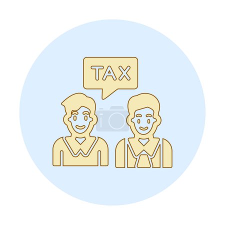 Ilustración de Dos personas con impuesto a la palabra en la burbuja del habla, concepto de negociación, diseño de ilustración de vectores - Imagen libre de derechos