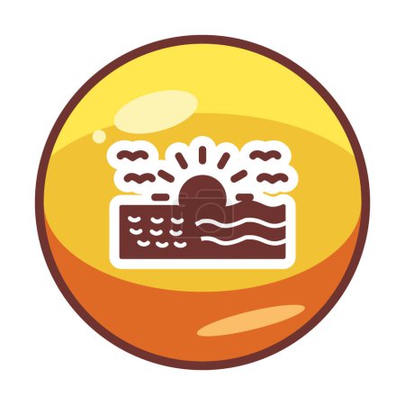 Illustration for Sunrise at the sea web icon, vector illustration - Royalty Free Image