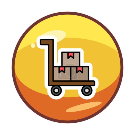 Illustration for Factory trolley icon in outline style isolated on  background. - Royalty Free Image