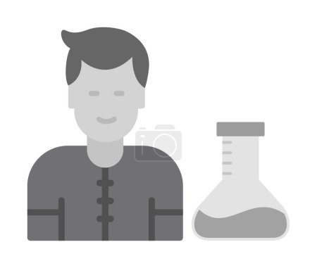 Illustration for Scientist icon in simple vector isolated illustration - Royalty Free Image