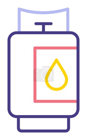 Téléchargez les illustrations : Illustration vectorielle d'icône de cylindre de gaz - en licence libre de droit