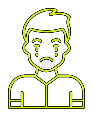Téléchargez les illustrations : Crying person icon, vector illustration simple design - en licence libre de droit