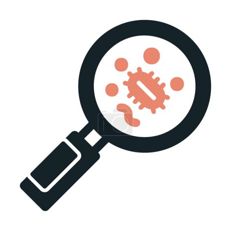 Illustration for Searching Bacteria with magnifier glass icon, vector illustration - Royalty Free Image