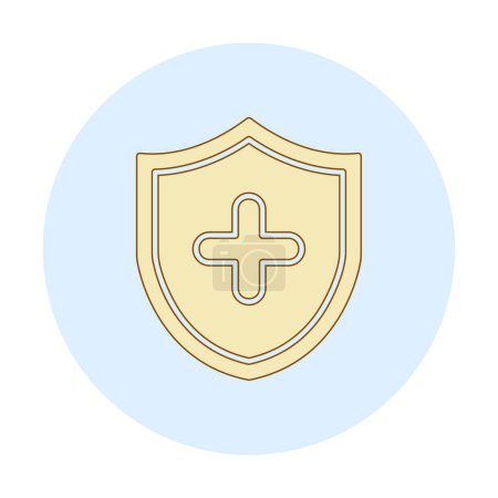 Illustration for Shield with cross icon, vector illustration - Royalty Free Image