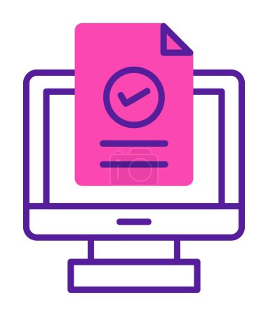 Ilustración de Sitio web icono de registro en la pantalla del ordenador, ilustración vectorial diseño simple - Imagen libre de derechos