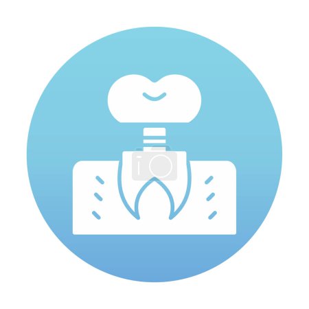 flat Dentistry implant icon  vector