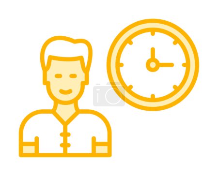 Ilustración de Tiempo de trabajo icono web vector ilustración - Imagen libre de derechos