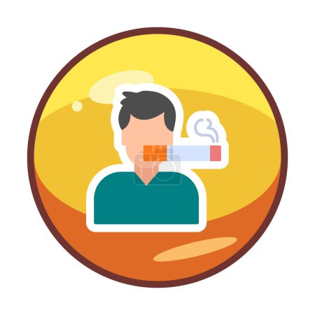 Illustration for Smoking man with cigarette icon, vector illustration - Royalty Free Image