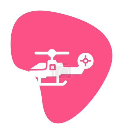 Téléchargez les illustrations : Un hélicoptère de chasse militaire. icône web illustration simple - en licence libre de droit