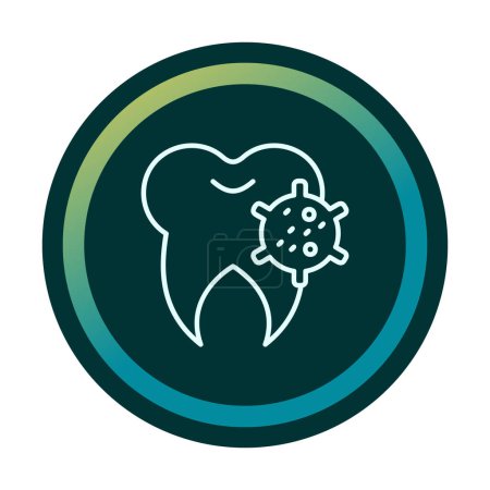 Téléchargez les photos : Bactéries sur l'icône des dents, illustration vectorielle - en image libre de droit