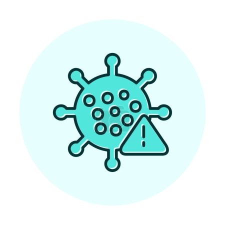 Ilustración de Icono del virus corona, símbolo de enfermedad pandémica covid-19, icono de vector de estilo de línea - Imagen libre de derechos