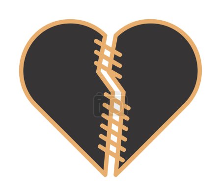Illustration for Heart with stitches, vector illustration - Royalty Free Image