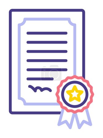 Illustration for Flat simple certificate icon vector illustration  design - Royalty Free Image