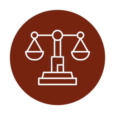 Téléchargez les illustrations : Illustration vectorielle d'icône d'échelle de justice simple - en licence libre de droit
