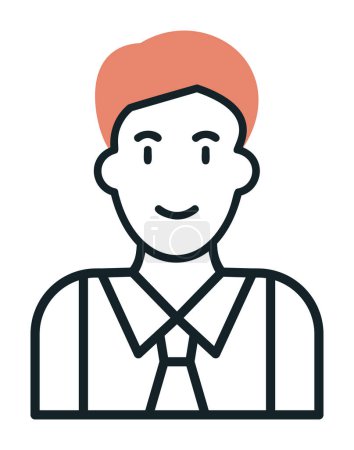 Illustration for Manager line icon. Man in tie. Occupation concept. - Royalty Free Image